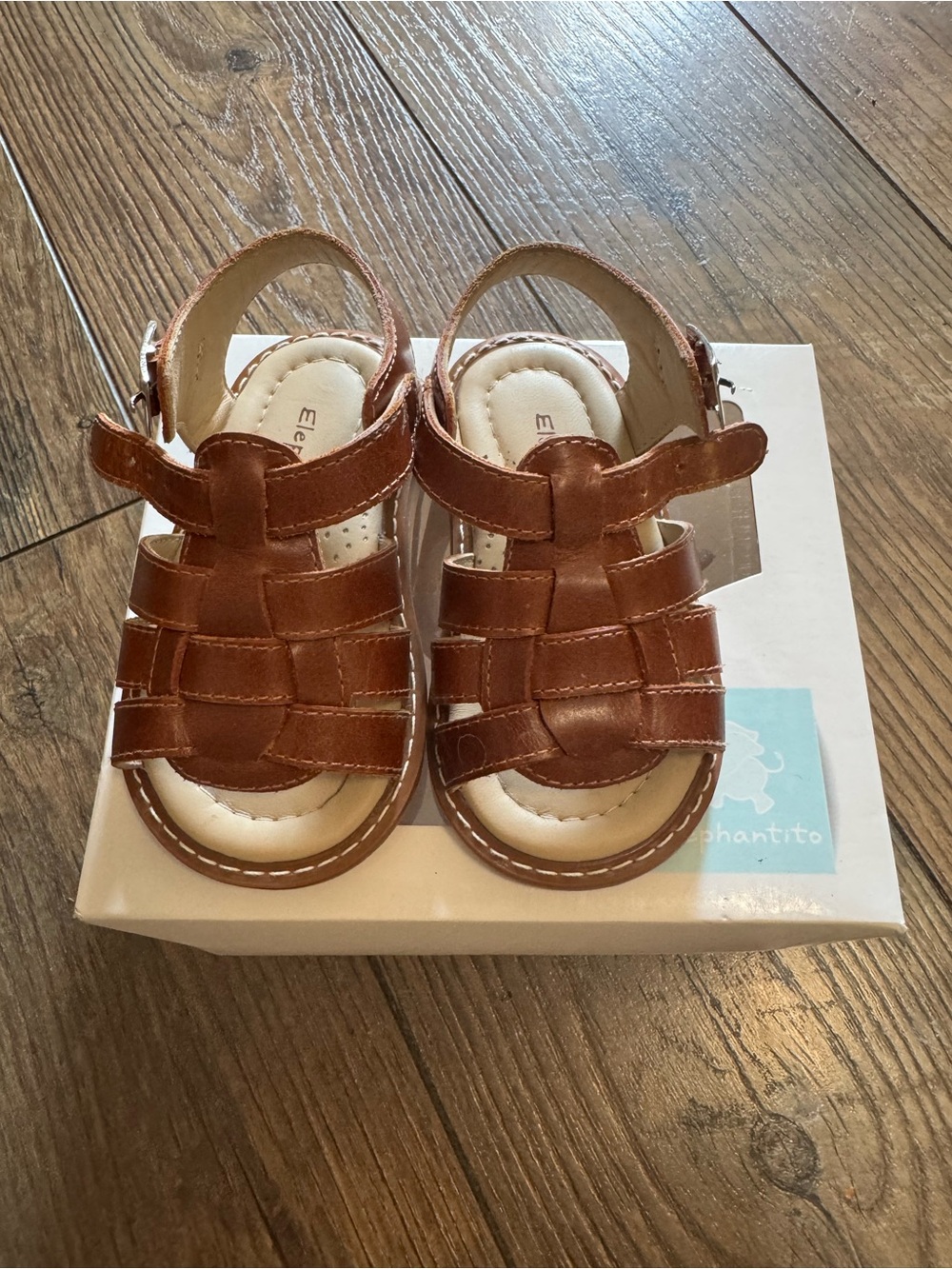 Elephantito Brown Leather Fisherman Sandals